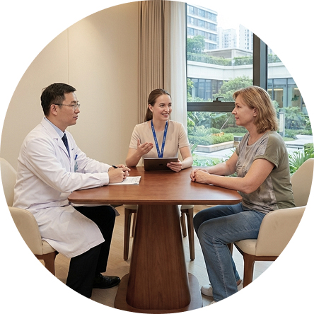 English coordinator accompanying patients